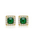 Фото #2 товара Classy Everyday wear Halo Square Stud Earrings