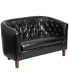 Button Tufted Barrel Back Loveseat Chair