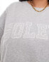 4th & Reckless Plus exclusive embroidered soleil logo oversized t-shirt in grey