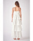 ფოტო #4 პროდუქტის Women's Floral Jacquard Tiered Maxi Dress