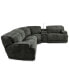 Фото #5 товара Sebaston 5-Pc. Fabric Sectional with 3 Power Motion Recliners and 1 USB Console, Created for Macy's