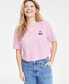 ფოტო #1 პროდუქტის Women's Cropped Sequin Embellished Tee, Created for Macy's