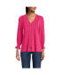 Women's 3/4 Sleeve Lightweight Jersey Button Front Top