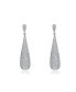 Sterling Silver Cubic Zirconia Solid Elongated Earrings