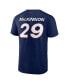 Фото #2 товара Men's Nathan MacKinnon Navy Colorado Avalanche Authentic Pro Prime Name and Number T-shirt