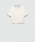 ფოტო #6 პროდუქტის Women's Contrasting Trims Short-Sleeved Sweater