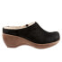 Фото #1 товара Softwalk Madison Plush S2268-004 Womens Black Wide Clog Sandals Shoes 12