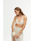 ფოტო #1 პროდუქტის Women's Mother of Pearl Beaded Crop Top