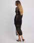 Фото #6 товара NA-KD knitted panelled midi dress in black