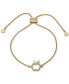 ფოტო #1 პროდუქტის Gold-Tone Pavé Crystal Apple Slider Bracelet