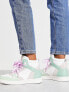 Pimkie high top trainers in white with green colourblock