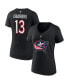 Фото #4 товара Women's Johnny Gaudreau Black Columbus Blue Jackets Special Edition 2.0 Name and Number V-Neck T-shirt