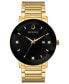 ფოტო #1 პროდუქტის Men's Futuro Diamond Dress Diamond-Accent Gold-Tone Stainless Steel Bracelet Watch 42mm