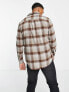 Фото #4 товара Selected Homme check shirt in beige and brown