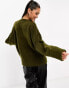 Фото #4 товара Pretty Lavish oversized borg knit jumper in dark olive