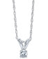 Фото #1 товара Macy's 10k White Gold Necklace, Round-Cut Diamond Accent Pendant