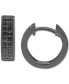 ფოტო #1 პროდუქტის Men's Black Diamond Double Row Huggie Hoop Earrings (1/3 ct. t.w.) in 14k Gold-plated Sterling Silver or Black Rhodium-plated Sterling Silver, 1/2"