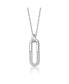 ფოტო #4 პროდუქტის Sterling Silver Cubic Zirconia Geometrical Pendant Necklace