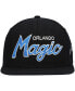 Бейсболка с застежкой-кляпиком Mitchell & Ness Orlando Magic Hardwood Classics Script 2.0 для мужчин - фото #3