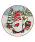 Christmas Gnomes 11" Dinner Plates Set of 4, Service for 4