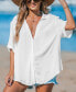 Фото #2 товара Women's Semi-Sheer Cover-Up Shirt