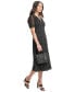 Women's Polka-Dot V-Neck Button-Trim Midi Dress