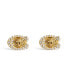 Фото #2 товара Women's Faux Stone Signature C Pave Turnlock Stud Earrings