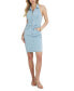 ფოტო #4 პროდუქტის Women's Elodee Collared Halter Sleeveless Denim Bodycon Dress