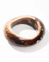 ASOS DESIGN bangle bracelet with chunky abstract resin detail in brown