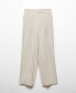 ფოტო #6 პროდუქტის Women's Striped Linen-Blend Pants