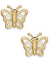 ფოტო #1 პროდუქტის Cubic Zirconia Butterfly Stud Earrings in 10k Gold