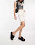 Фото #3 товара JJXX high waisted longline denim shorts in ecru