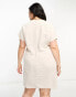 Фото #3 товара ASOS DESIGN Curve linen nipped in waist mini dress in natural