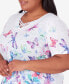 Фото #4 товара Plus Size Summer Breeze Butterfly Border Shirt Sleeve Top