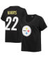 Фото #1 товара Women's Najee Harris Black Pittsburgh Steelers Plus Size Player Name and Number V-Neck T-shirt