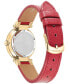 ფოტო #3 პროდუქტის Salvatore Women's Swiss Red Leather Strap Watch 30mm