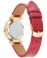 Salvatore Women's Swiss Red Leather Strap Watch 30mm