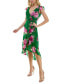 Фото #3 товара Juniors' Floral-Print Jacquard Faux Wrap Dress