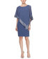 ფოტო #1 პროდუქტის Metallic-Trim Capelet Sheath Dress