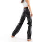 Фото #6 товара Rover Island high waist straight leg PU trouser in black