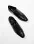 ASOS DESIGN oxford shoes in black leather with toe cap