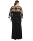 Фото #2 товара Plus Size Embroidered-Capelet Gown