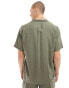 South Beach short sleeve linen blend beach shirt in khaki