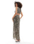 Фото #4 товара ASOS DESIGN nouveau embellished maxi dress with cut out sides in charcoal