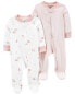 Фото #4 товара Baby 2-Pack 2-Way Zip Cotton Sleep & Play Pajamas 9M