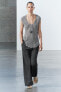 Zw collection 100% linen asymmetric top