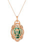 Фото #3 товара Le Vian aquaprase Candy & Diamond (5/8 ct. t.w.) Adjustable Pendant Necklace in 14k Rose Gold