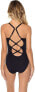 Sunsets 274848 Women's Veronica Low V Neck One Piece Swimsuit, Black, Large