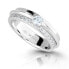 Glittering silver ring with zircons M16020
