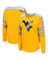 Фото #1 товара Women's Gold West Virginia Mountaineers Trey Dolman Long Sleeve T-shirt